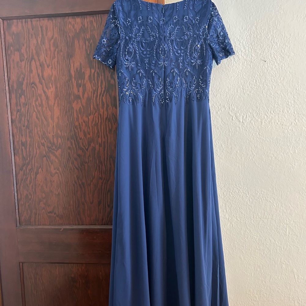 JJs House Navy Blue Lace Maxi Dress